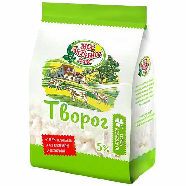 Творог Моё Любимое Лето 5%, 400г