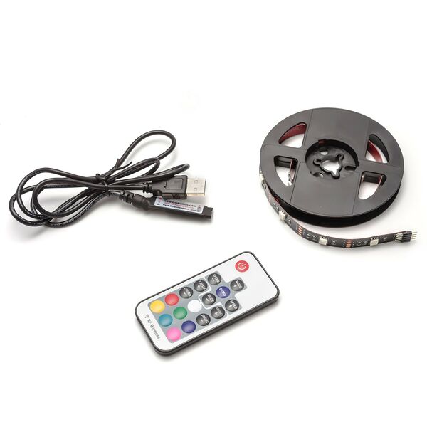 ТВ подсветка RGB, 0,5м 5В, 14,4Вт/м,30д/м, IP20,комплект LED ленты smd5050 10-69