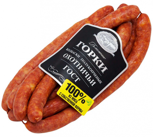 Колбаски полукопченые Охотничьи ТМ Ближние Горки