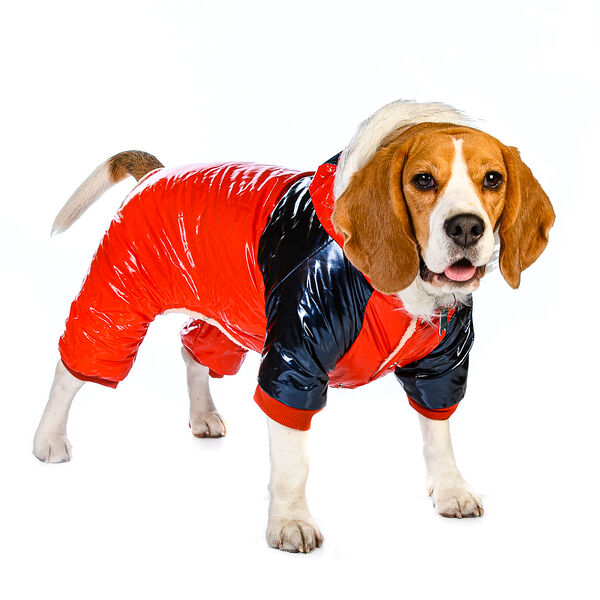 Комбинезон с капюшоном для собак 2XL красный (девочка)