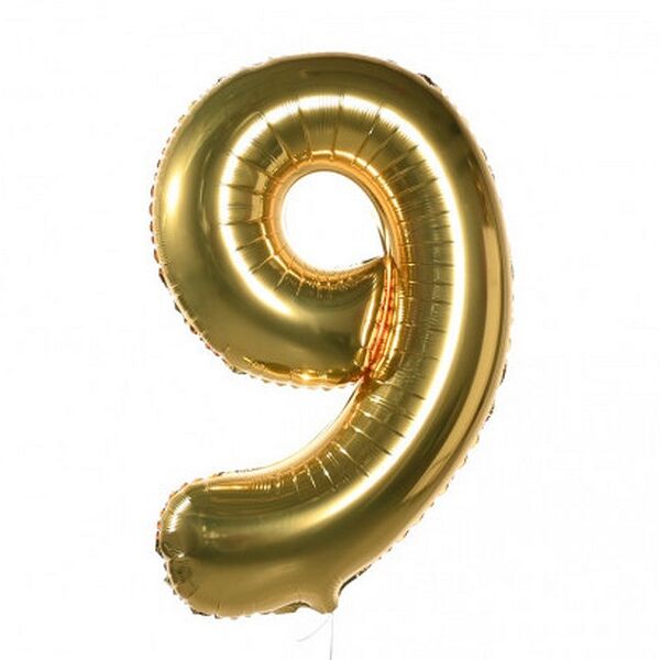 Воздушные шары Цифры (золото) 9