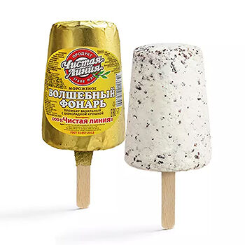 Пломбир Чистая Линия Волшебный фонарь ванильный с шоколадной крошкой 12% 80г