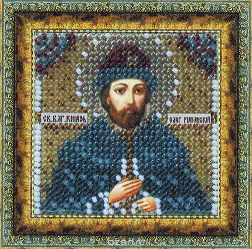 117ПМИ Набор для вышивания бисером Вышивальная мозаика 'Св.Олег Рязанский' 6,5*6,5см
