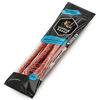 Колбаски сырокопчёные Копчоли Чёрный кабан Классические 70 г