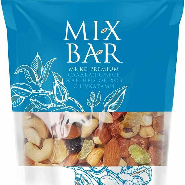 Смесь Mixbar из жареных орехов с цукатами, 130г