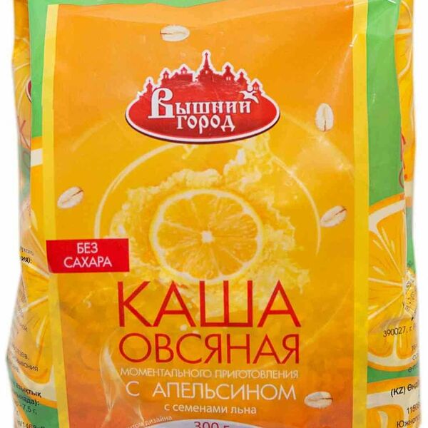 Каша овсяная Вышний город с апельсином и семенами льна