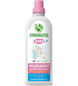 Кондиционер-ополаскиватель д/детского белья SYNERGETIC Нежное прикосновение гипоаллергенный, без отдушек 1л 33 стирки