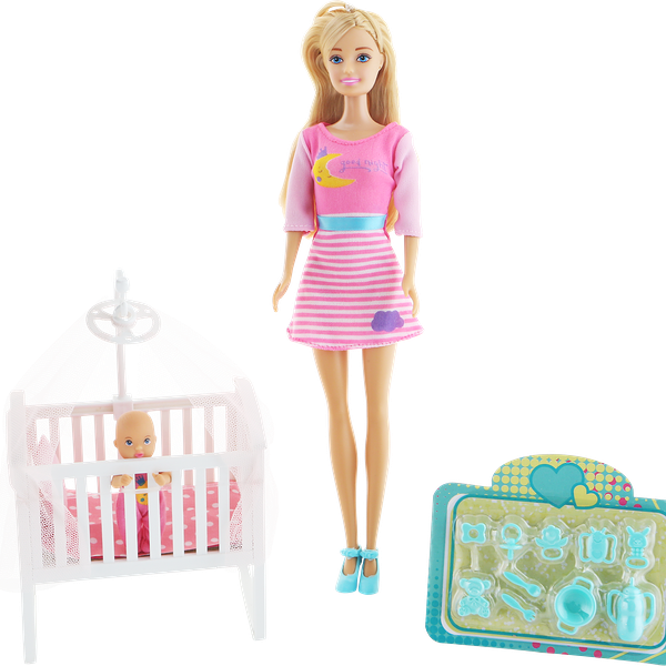 Набор игровой BIGGA Кукла-мама с ребенком, 13 предметов Арт. 99231