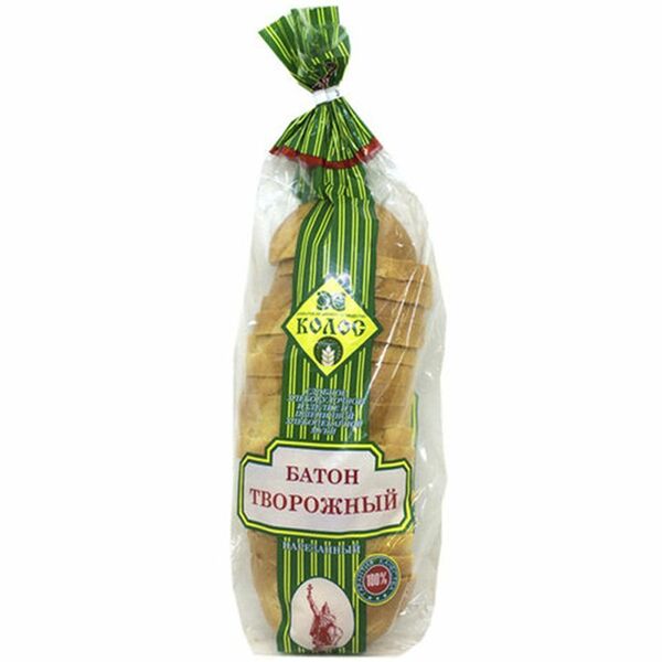 Батон Колос Творожный нарезка, 300г