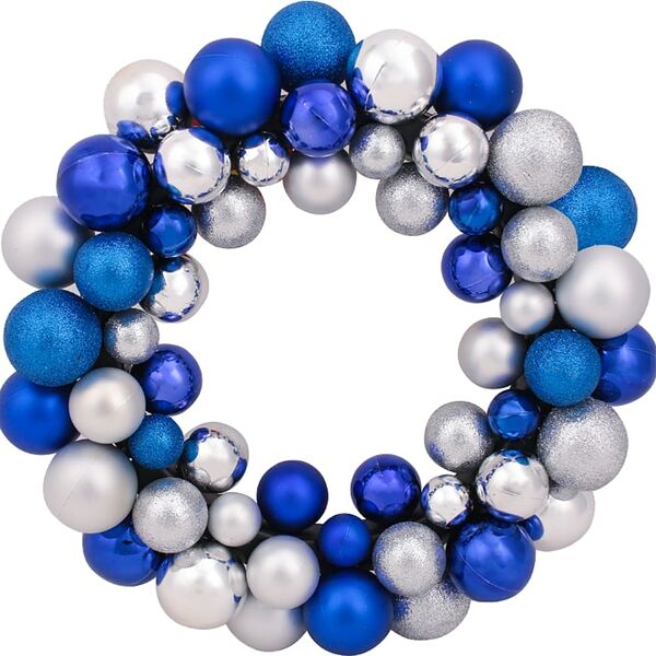 Венок новогодний Miland Сине-серебристые шарики 33см