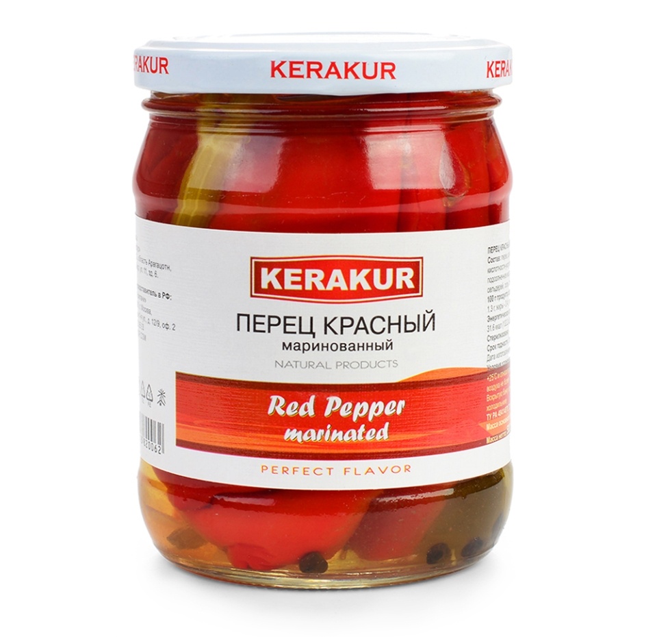 

Перец красный KERAKUR маринованный 500г