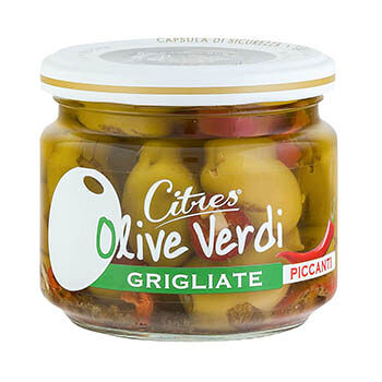 Оливки  зеленые Citres Белла Чериньола без косточки на гриле, 290/230 г Италия