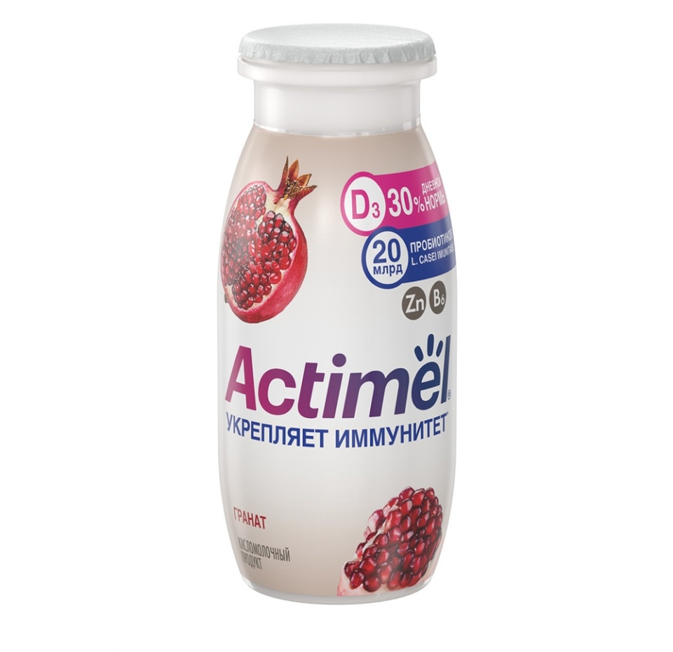 

Продукт кисломолочный Actimel с гранатом и цинком 1.5% 95 г