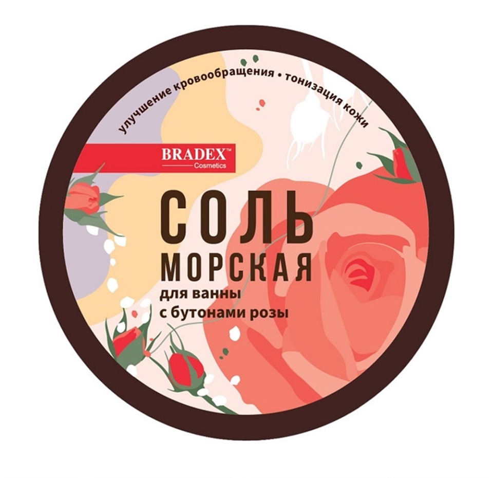 

Соль морская Bradex для ванны с бутонами розы, Россия