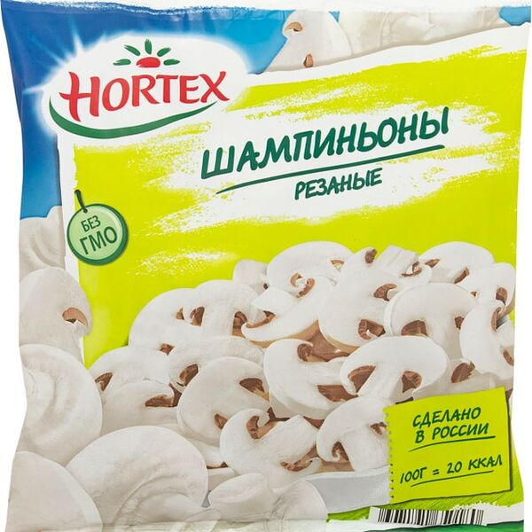 Шампиньоны Hortex резаные быстрозамороженные 400г