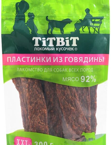 Лакомство для собак TiTBiT Пластинки из говядины 300г
