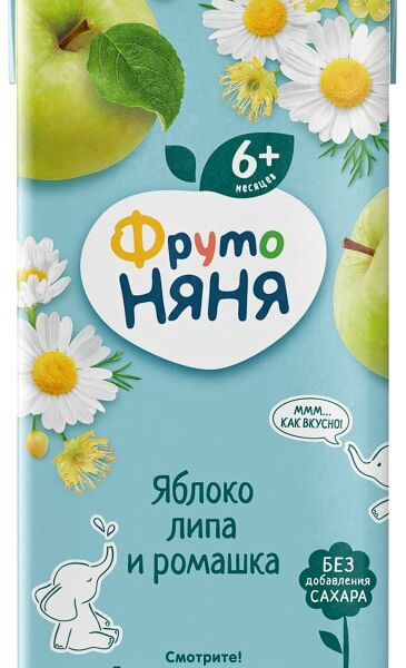 Напиток ФрутоНяня Яблоко с липой и ромашкой с 6 месяцев 200мл