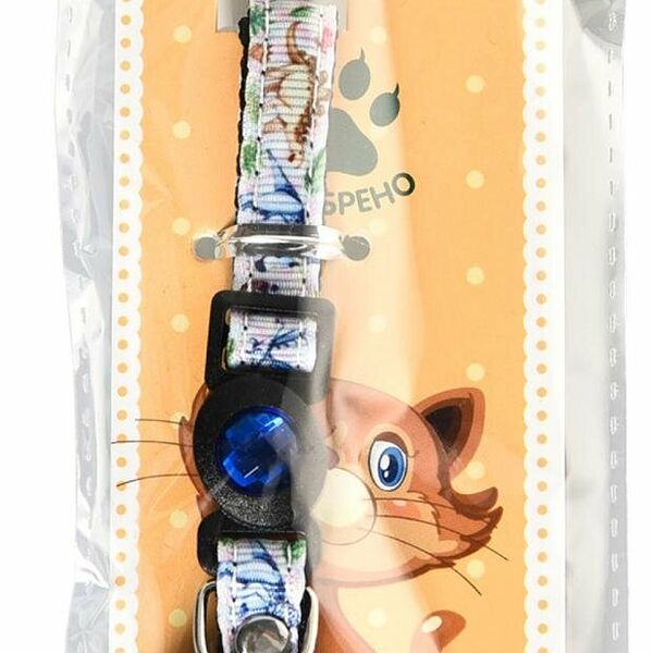 Ошейник для кошек Homecat Цветы с бубенчиком синий, 20-30 см