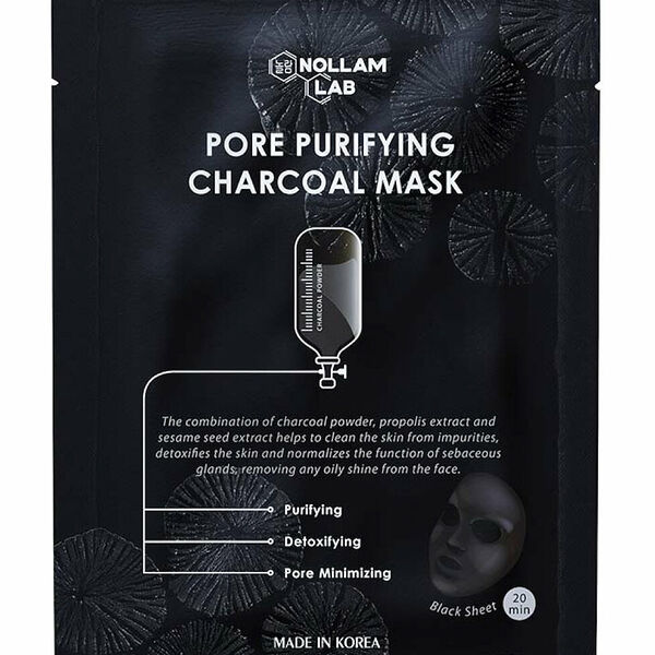 Маска для очищения пор лица NOLLAM LAB угольная для кожи склонной к жирности, 28 г
