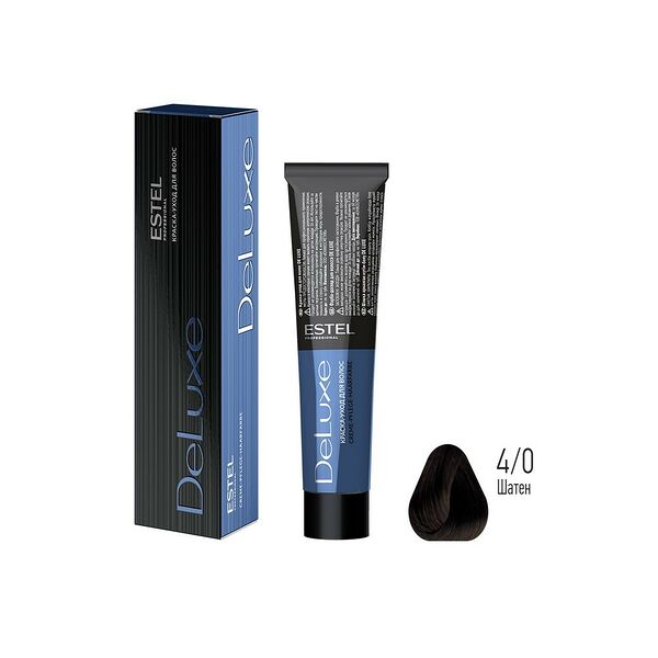 Краска - уход для волос Estel De Luxe 4/0 Шатен 60мл