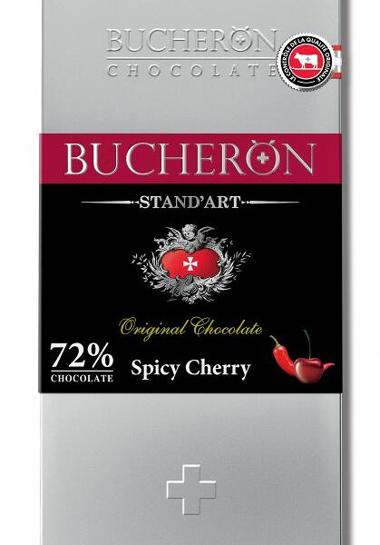 Шоколад горький Bucheron с вишней и острым перцем чили, 100г