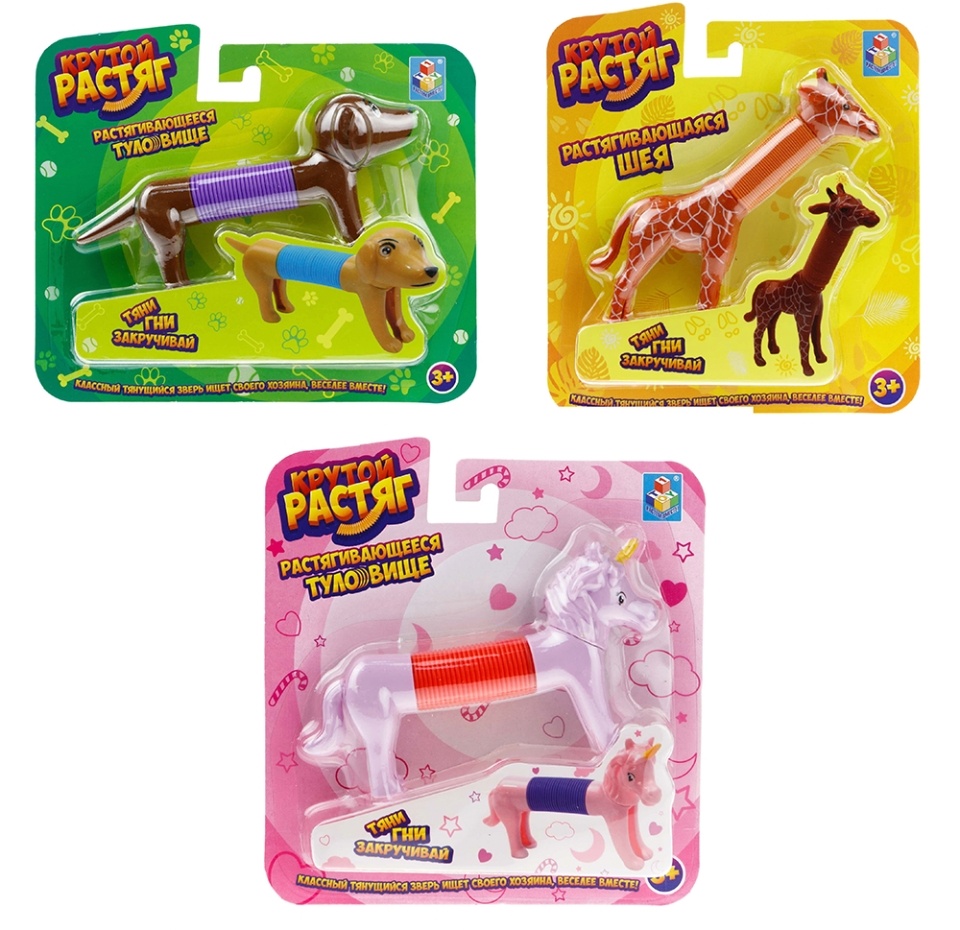 

Игрушка «Крутой растяг» собача, жираф или единорог в ассортименте, 1toy, 1 шт., Китай