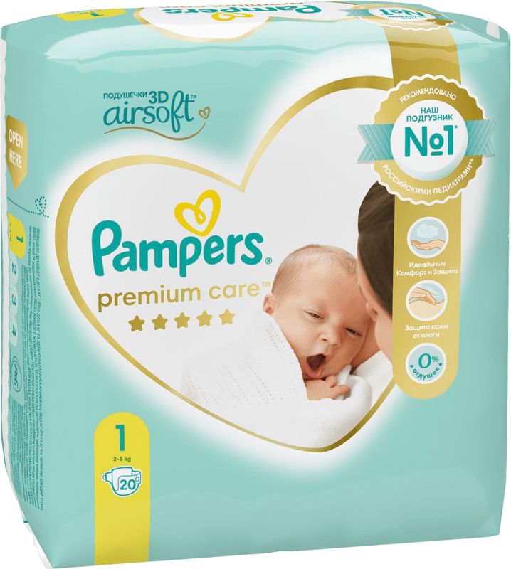 

Подгузники Pampers Premium Care 2-5 кг 20 шт.