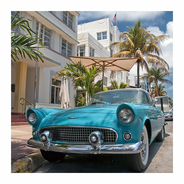 Картина на стекле Ретро автомобиль, 30х30 см