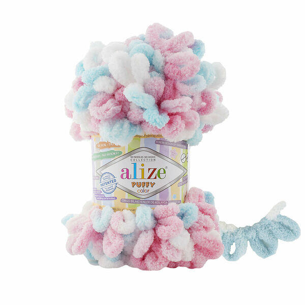 Пряжа Alize 'Puffy Color' 100г 9м (100% микрополиэстер)(6377 секционный)