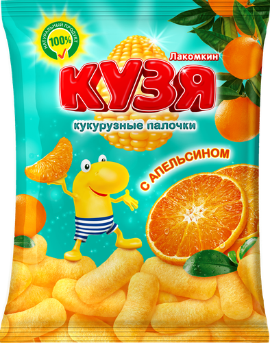 

Кукурузные палочки Кузя Лакомкин со вкусом апельсина, 100 г