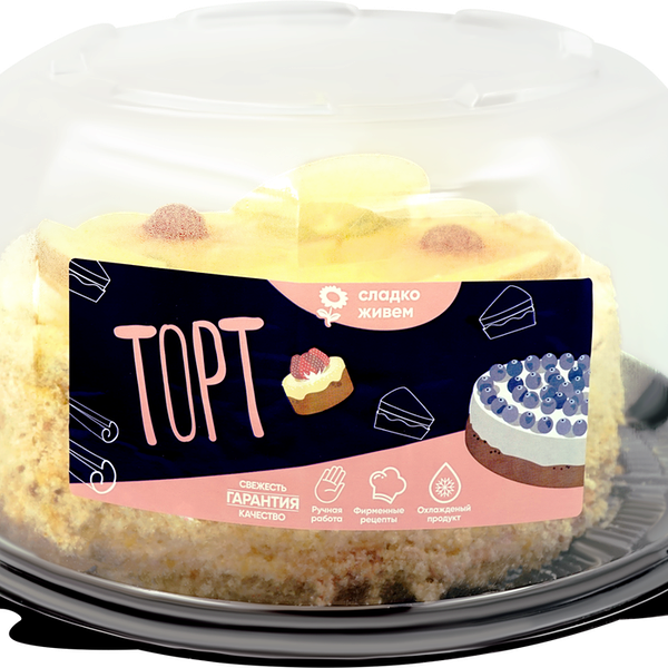 Торт бисквитно-фруктовый Солнечная долина