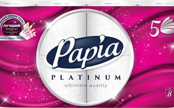 Туалетная бумага Papia Platinum 5 слоев 8 рулонов