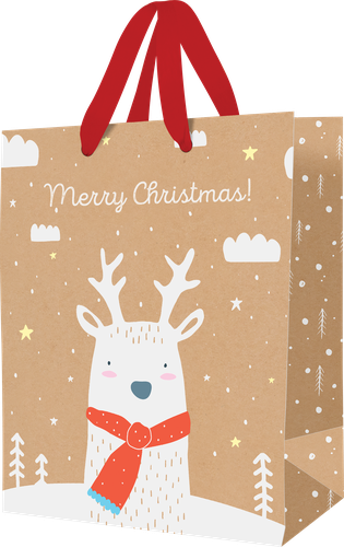 

Пакет подарочный MESHU Christmas Deer, 26х32х12см