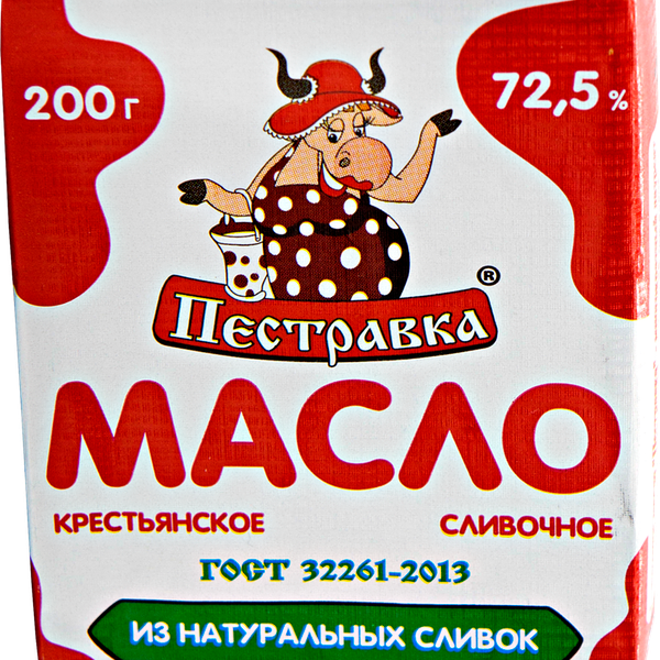 Масло сладко-сливочное Пестравка крестьянское 72.5%