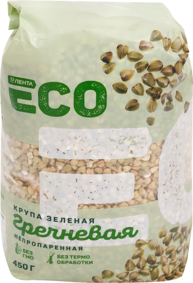 

Крупа гречневая ЛЕНТА ECO зеленая