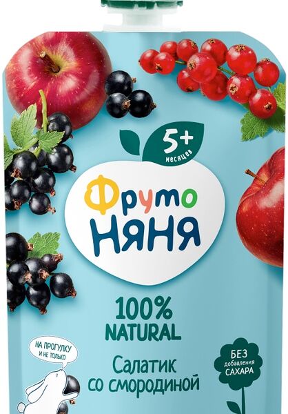 Пюре ФрутоНяня Салатик со смородиной с 5 месяцев 90г