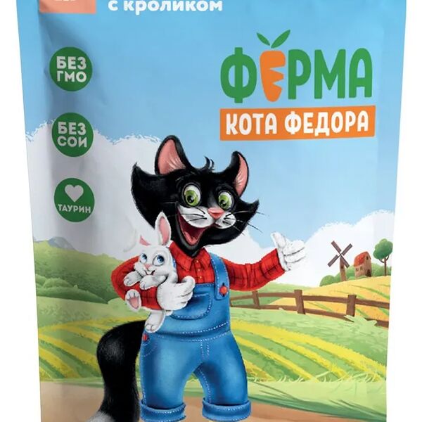 Влажный корм для кошек Мнямс Ферма кота Фёдора кролик 85 г
