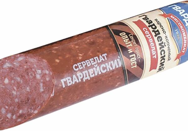 Сервелат Гвардейский МК Гвардейский варено-копченый 400г