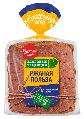 Хлеб РУССКИЙ ХЛЕБ Ржаная польза, в нарезке, 300г
