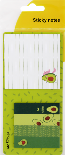 

Флажки-закладки Meshu Avocado самоклеящиеся блоки, 7,4х7,4см, 6х1,5см, 25листов, Арт. MS_87859