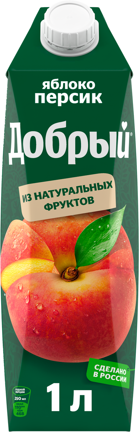 

ДОБРЫЙ Напиток сок/содерж яблоко-персик 1л
