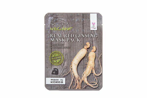 Маска тканевая Vо7 Real Vegan с экстрактом корня красного женьшеня омолаживающая 1 шт.
