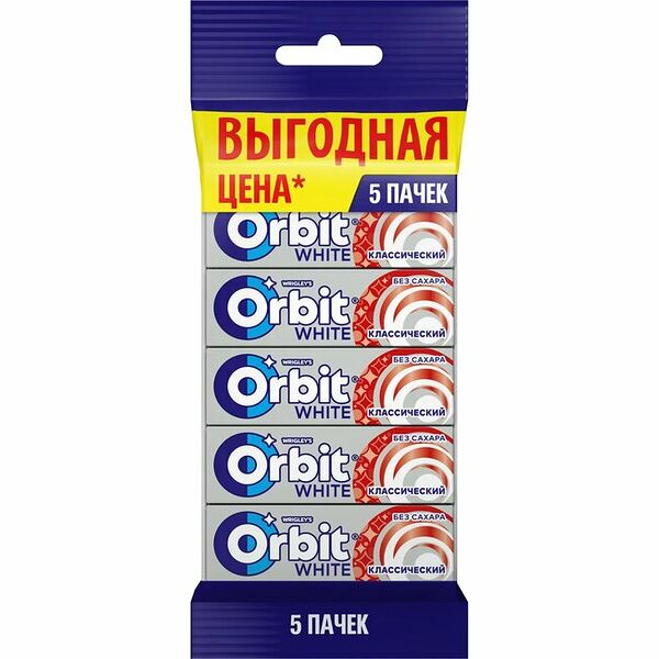 Жевательная резинка Orbit White Классический, 5 шт