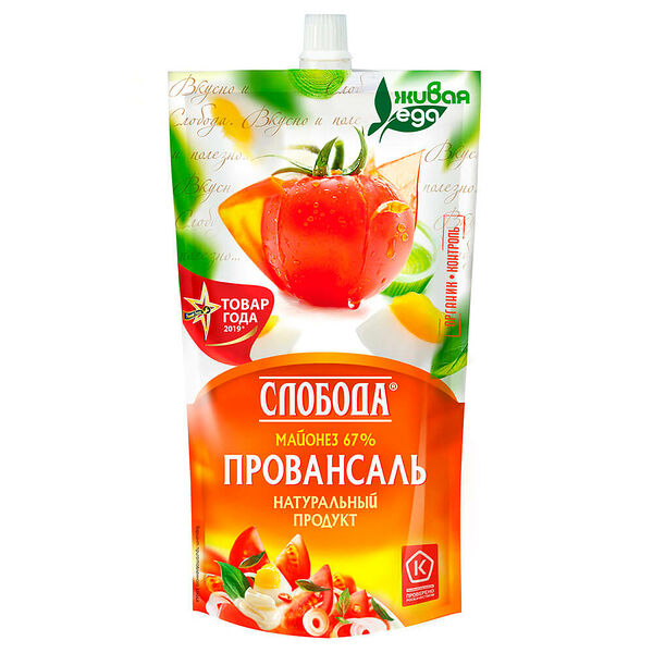 Майонез слобода 400мл 67% провансаль классический дой-пак