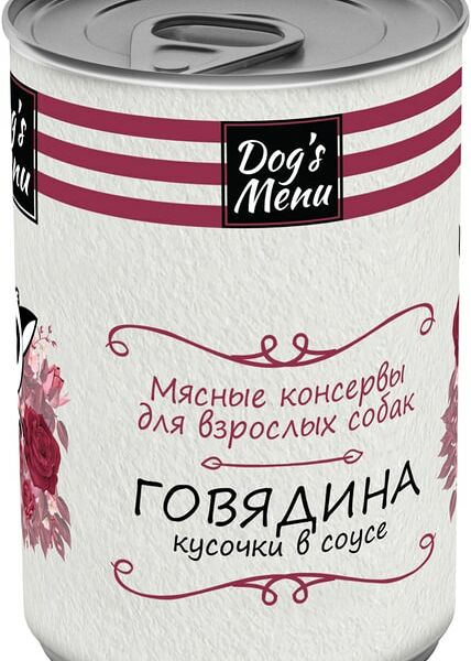 Влажный корм для собак Dogs Menu с говядиной 340г