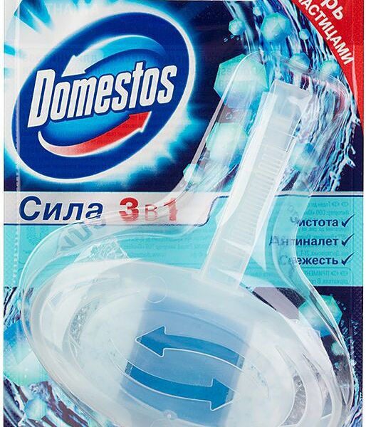 Блок гигиенический для унитаза Domestos Сила 3 в 1, Атлантик сменный