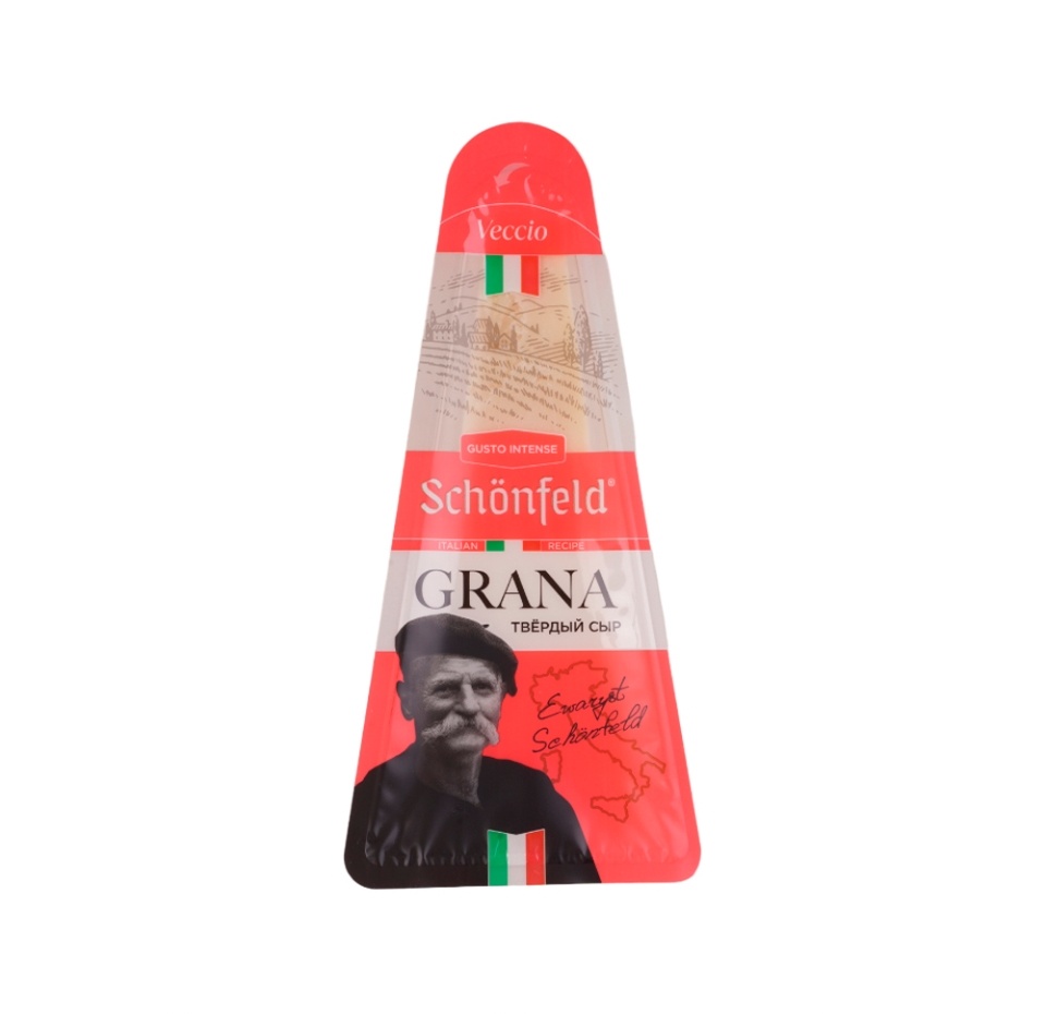 

Сыр Schonfeld Grana твердый 7 месяцев 43% вес