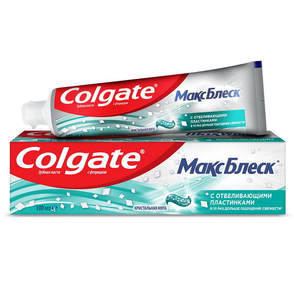 Паста зубная COLGATE Max White Кристальная мята Colgate с отбеливающими пластинками, вес 100 мл 100 мл