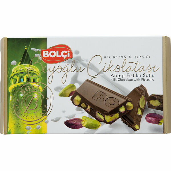 Шоколад Bolci молочный с цельной фисташкой