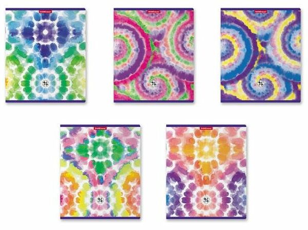 Тетрадь Erich Krause Tie-Dye в клетку А5+, 96 л в ассортименте